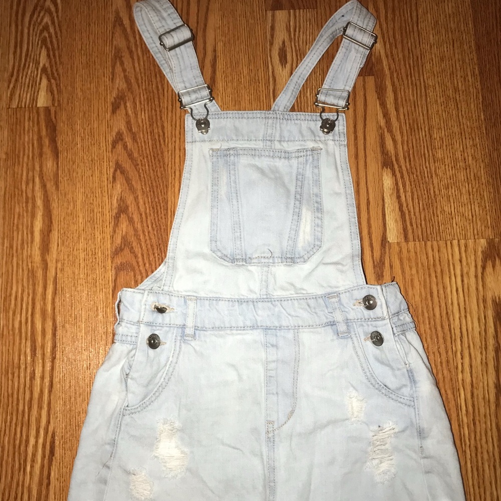 H&M Distressed Denim Overalls